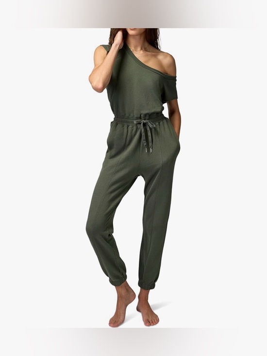 Spiritual Gangster Pants - ✨ NWT Spiritual Gangster Shelly Off Shoulder Jumpsuit - Large Olive Lounge Set